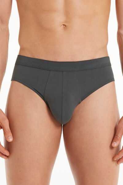 Tezenis Slip in Cotone Elasticizzato Uomo Grigio Scuro Tamaño M