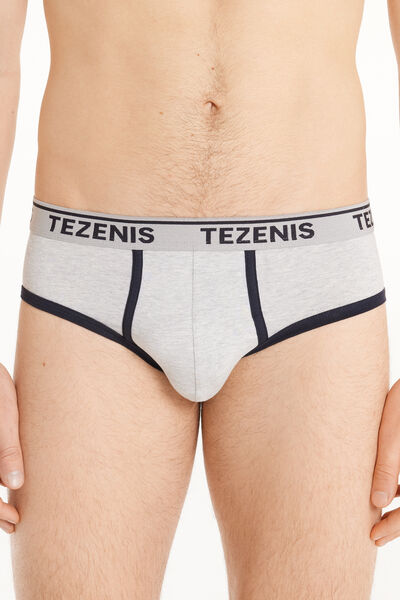 Tezenis Slip in Cotone Bordi a Contrasto con Logo Uomo Blu Tamaño L