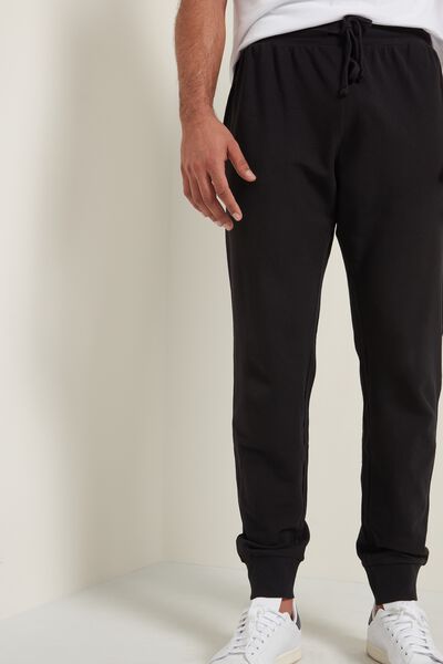 Tezenis Pantalone Lungo Piquet con Tasche Uomo Nero