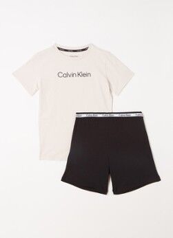 Calvin Klein Pyjamaset met logoprint - Beige