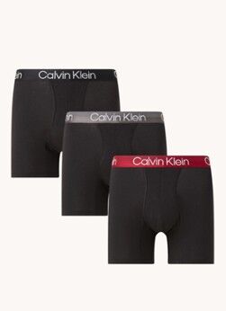 Calvin Klein Boxershorts met logoband in 3-pack - Zwart