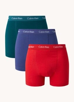 Calvin Klein Trunks met logoband in 3-pack - Rood