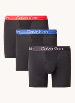 Calvin Klein Modern Structure boxershorts met logoband in 3-pack - Zwart