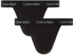 Calvin Klein String met logoband in 2-pack - Zwart