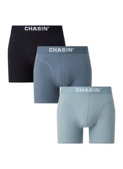 CHASIN' Boxershorts met logoband in 3-pack - Royalblauw