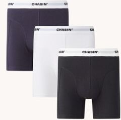 CHASIN' Thrice Kes boxershorts met logoband in 3-pack - Donkerblauw