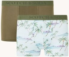 Scotch & Soda Boxershorts van biologisch katoen in 2-pack - Legergroen