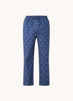 Ralph Lauren Pyjamabroek met logoprint en steekzakken - Kobaltblauw