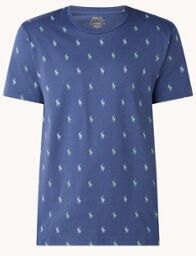 Ralph Lauren Pyjamatop met logoprint - Kobaltblauw