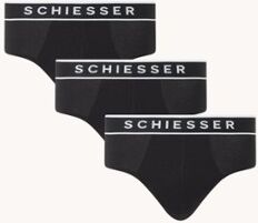 Schiesser Boxerslip met logoband in 3-pack - Zwart