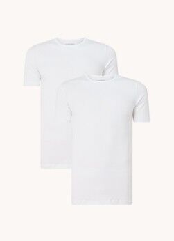 Schiesser T-shirt van biologisch katoen in 2-pack - Wit