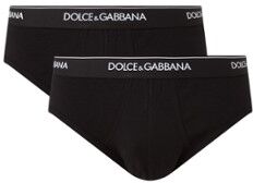 Dolce & Gabbana Slip met logoband in 2-pack - Zwart