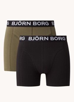 Björn Borg Boxershorts met logoband in 2-pack - Zwart