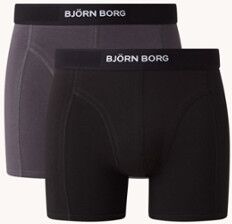 Björn Borg Boxershorts met logoband in 2-pack - Antraciet