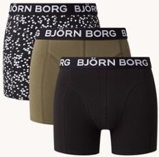 Björn Borg Boxershorts met logoband in 3-pack - Legergroen