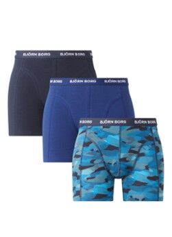 Björn Borg Essential boxershorts met logoband in 3-pack - Blauw