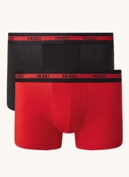 HUGO BOSS Boxershorts met logoband in 2-pack - Rood