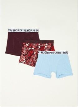 Björn Borg Core boxershorts met logoband in 3-pack - Bordeauxrood