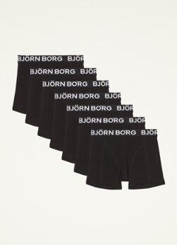 Björn Borg Core boxershorts met logoband in 7-pack - Zwart