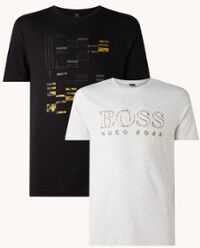 HUGO BOSS T-shirt met print in 2-pack - Wit