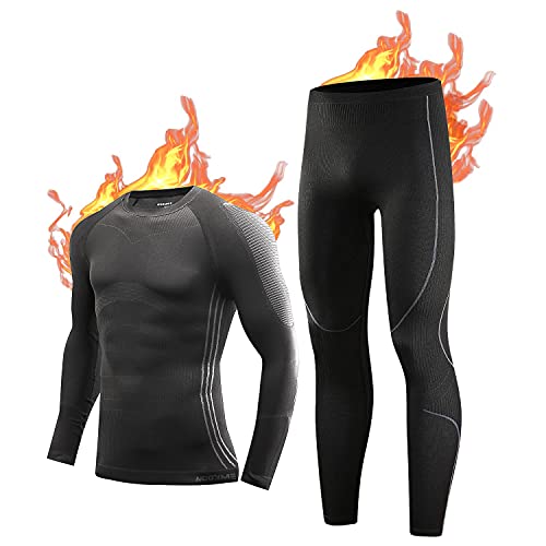 NOOYME Thermisch ondergoed voor heren, warm, ademend, functioneel ondergoed, flexibel ski-ondergoed, zacht, thermo-ondergoed voor mannen, winter, voor thuis, thermisch ondergoed, functioneel ondergoed