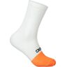 POC Flair Sock Mid, Hydrogen wit/zink oranje, L