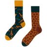 Many Mornings De giraffe / giraffe Mismatched, ongelijke sokken giraffe, groen, bruin, 39-42 EU