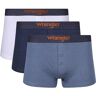 Wrangler Boxershorts met knopen voor heren in wit, licht en donker denim, Wit/Donker Denim/Mid Denim, L