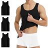 YouShow Onderhemd heren 5-pack 100% katoen tank top fijn rib, 3 x zwart, XXL