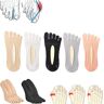 COALHO Sock Align Toe Socks for Bunion, AntiBunions Health Sock, Anti-Bunions Health Socks, No Show Low Cut Five Finger Socks (black+white+pink+Ash+skin)