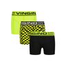 Vingino Jongens ondergoed 3-pack boxers check neon Geel 104 Male