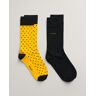 GANT Men Set van twee paar gestippelde en effen sokken (40-42)