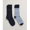 GANT Men Set van twee paar gestippelde en effen sokken (40-42)