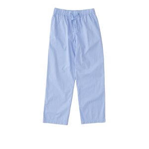 Tekla - Poplin Pyjamas Pants - Blue Pin Stripes - L - Pyjamaser - Blå