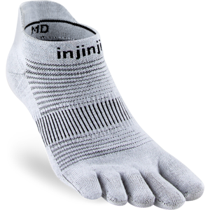 Injinji Men's Run Lightweight No-Show Gray XL, Gray