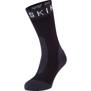 Sealskinz Waterproof Extreme Cold Weather Mid Length Sock Black/Dark Grey/White L, Black/Grey/White