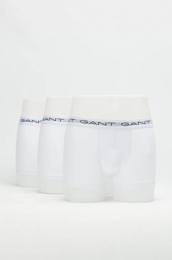 Gant Boxertruse Ensfarget, 3-Pk Hvit  Male Hvit