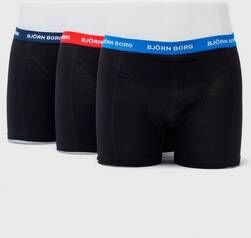 Björn Borg Boxershorts Noos Contrast Solids 3-Pk Svart  Male Svart