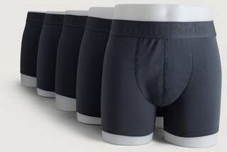 Resteröds Boxershorts I Økologisk Bomull 5-Pk Grå  Male Grå