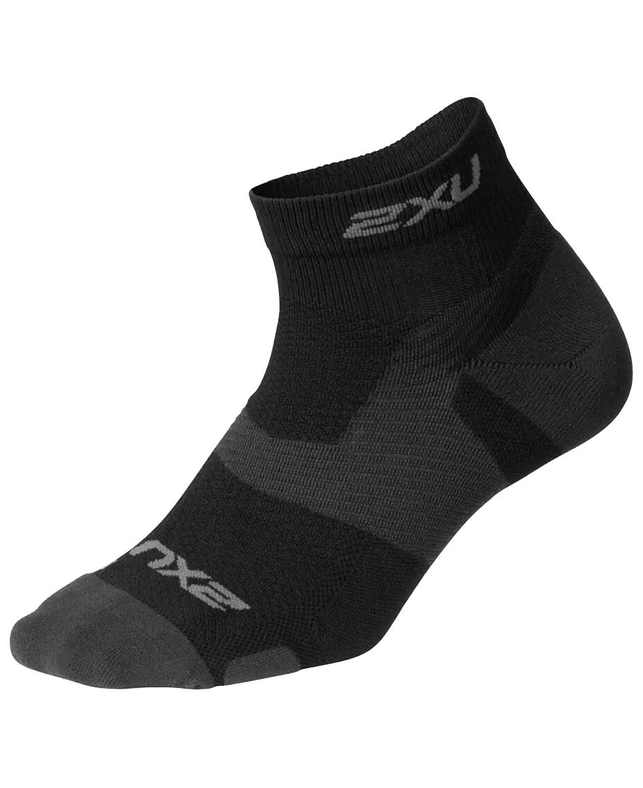 2XU Vectr Light Cush 1/4 Crew - Sokker - Black/Titanium - L