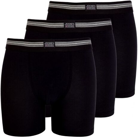 Jockey 3-pakning Cotton Stretch Boxer Trunk - Black