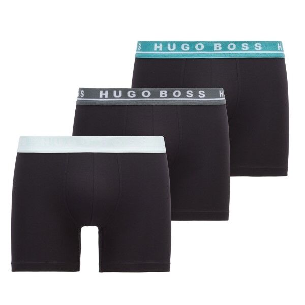 Hugo Boss 3-pakning Cotton Stretch Boxer Brief - Black/Green