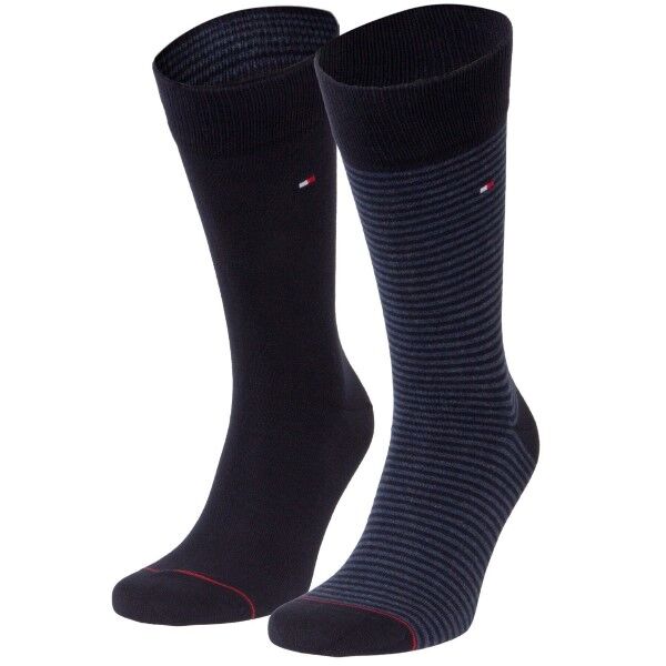Tommy Hilfiger 2-pakning Men Sock Stripe - Black/Blue