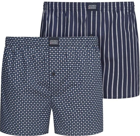 Jockey 2-pakning Woven Boxer Shorts - Navy-2