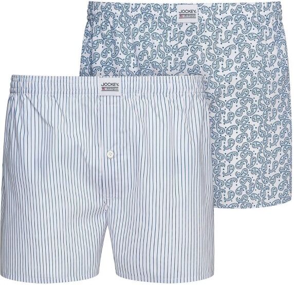 Jockey 2-pakning Woven Boxer Shorts - Blue/White