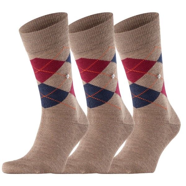Burlington 3-pakning Edinburgh Wool Sock - Light brown * Kampanje *