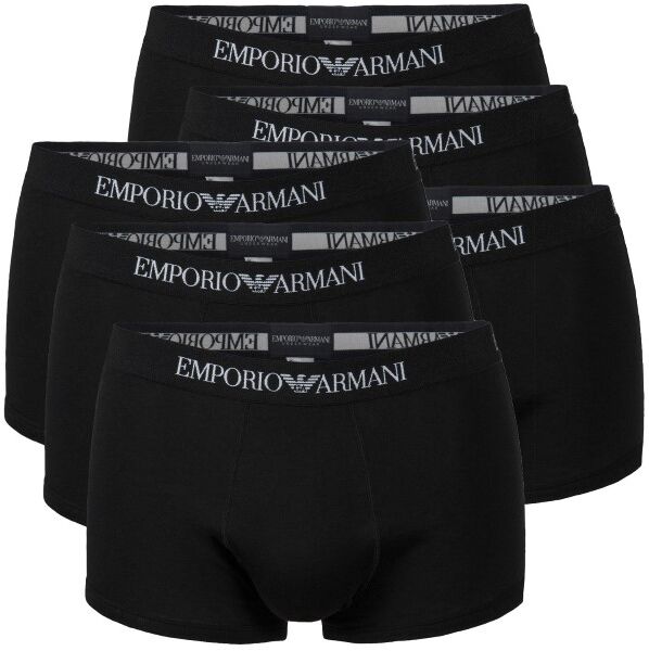 Emporio Armani Armani Pure Cotton Trunks 6-pakning - Black * Kampanje *