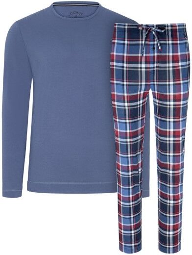 Jockey Night And Day Long Pyjama - Navy/Red