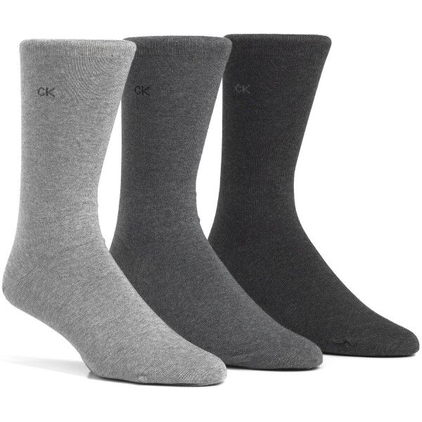 Calvin Klein 3-pakning Eric Cotton Flat Knit Socks - Light grey