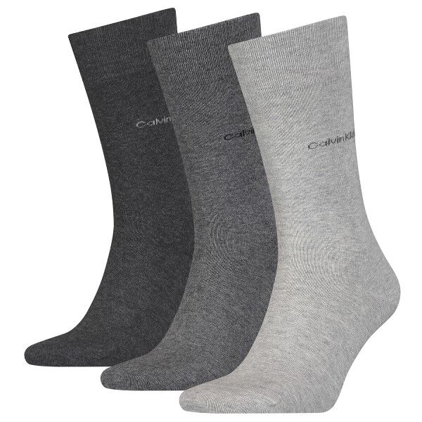 Calvin Klein 3-pakning Eric Cotton Flat Knit Socks - Grey